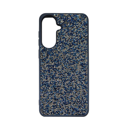 Capa de Silicone Dura de Designer com Cristais de Diamante para Samsung Galaxy A37 Azul